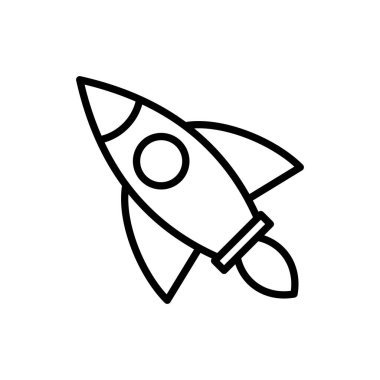 Roket ikon vektörü. Başlangıç simgesi vektörü. 
