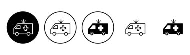 Ambulans simgesi hazır. Ambulans kamyonu ikon vektörü. Ambulans arabası