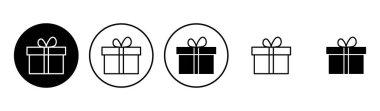 Hediye ikonu seti. Hediye vektör simgesi. doğum günü hediyesi