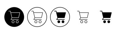 Alışveriş ikonu seti. Alışveriş arabası ikonu. Trolley simge vektörü