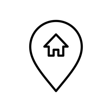 Adres simgesi vektörü. ev konumu simge vektörü