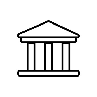 Banka simgesi vektörü. Banka vektör simgesi, müze, üniversite