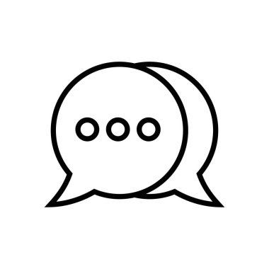 Sohbet ikonu vektörü. Konuşma balonu ikonu. Yorum simgesi vektörü. Mesaj var. Bizimle irtibata geç