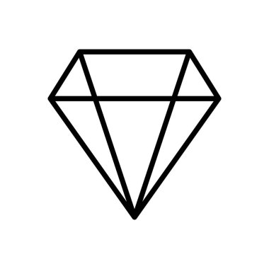 Elmas ikon vektörü. Elmas mücevher vektör simgesi.