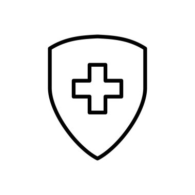 Sağlık sigortası ikonu vektörü. Sigorta sağlık belgesi simgesi