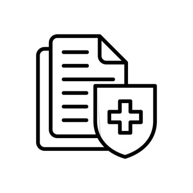 Tıbbi sigorta ikonu vektörü. sağlık sigortası simgesi