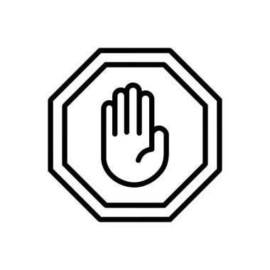 Simge vektörünü durdur. Dur tabelası. el durdurma simgesi vektörü