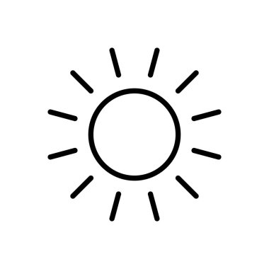 Güneş ikonu vektörü. Parlaklık Simgesi vektörü