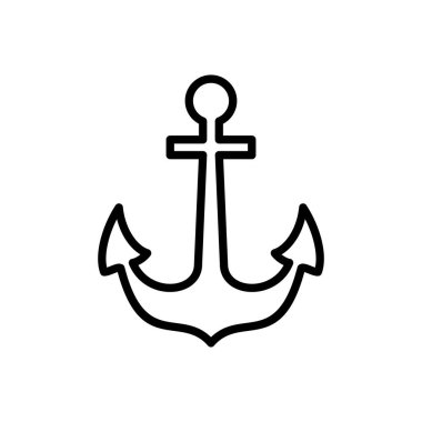 Çapa simgesi vektörü. Çapa sembolü logosu. Çapa deniz simgesi.