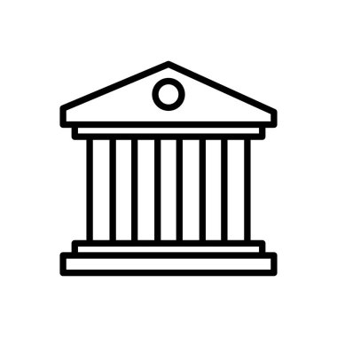 Banka simgesi vektörü. Banka vektör simgesi, müze, üniversite