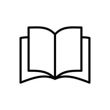 Kitap ikonu vektörü. Kitap simgesi vektörünü aç. Kitap simgesi