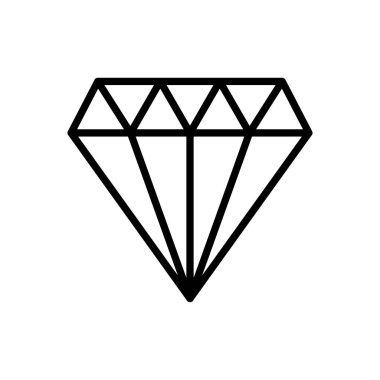 Elmas ikon vektörü. Elmas mücevher vektör simgesi.