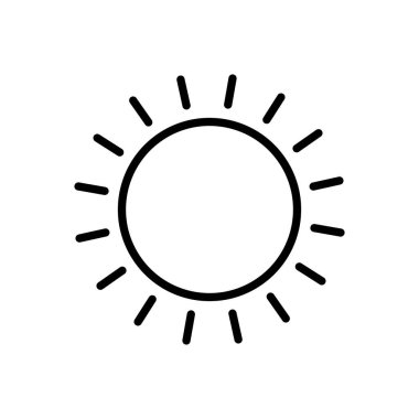 Güneş ikonu vektörü. Parlaklık Simgesi vektörü