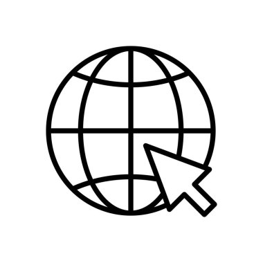 Web simgesi vektörü. Web simgesine git. Web tıklama simgesi