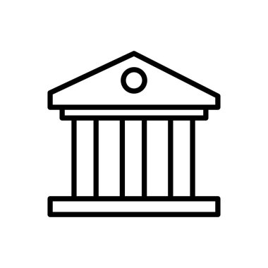 Banka simgesi vektörü. Banka vektör simgesi, müze, üniversite