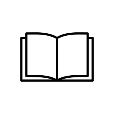Kitap ikonu vektörü. Kitap simgesi vektörünü aç. Kitap simgesi