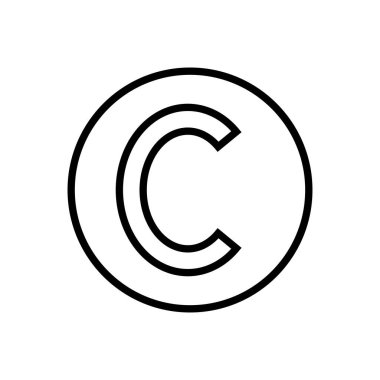 Telif hakkı simgesi vektörü. telif hakkı sembolleri
