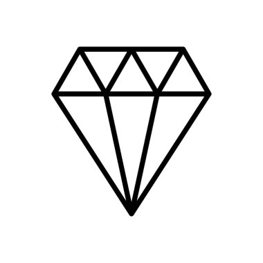 Elmas ikon vektörü. Elmas mücevher vektör simgesi.