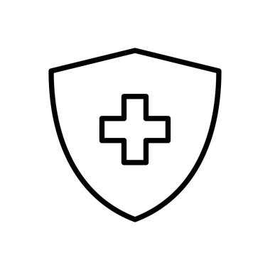 Sağlık sigortası ikonu vektörü. Sigorta sağlık belgesi simgesi