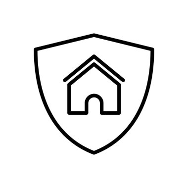Ev sigortası ikonu vektörü. ev koruma simgesi