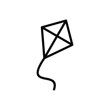 Kite simgesi vektörü. Uçurtma vektör simgesi.