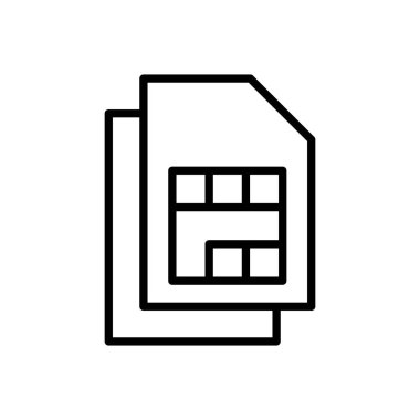 Sim kart simge vektörü. çift sim kart simgesi vektörü