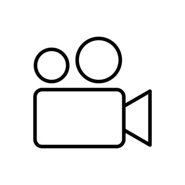 Video simgesi vektörü. Video kamera ikon vektörü. Film tabelası. Sinema