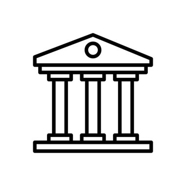 Banka simgesi vektörü. Banka vektör simgesi, müze, üniversite