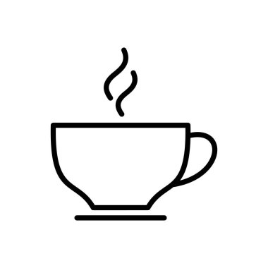 Kahve fincanı ikon vektörü. Bir kahve ikonu vektörünü kap.