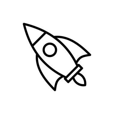 Roket ikon vektörü. Başlangıç simgesi vektörü. 
