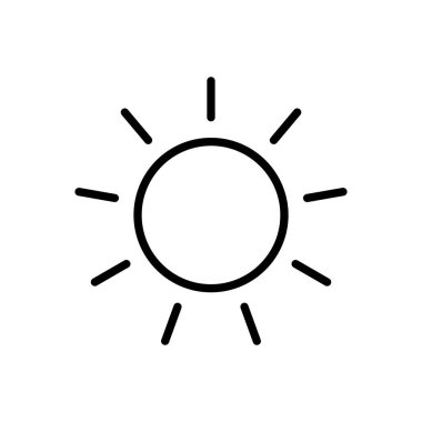 Güneş ikonu vektörü. Parlaklık Simgesi vektörü