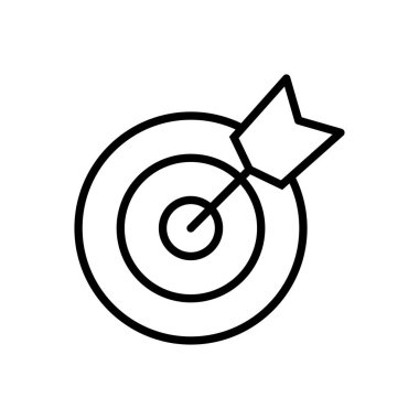 Hedef ikon vektörü. hedef simge vektörü. hedef pazarlama simgesi vektörü