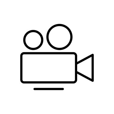 Video simgesi vektörü. Video kamera ikon vektörü. Film tabelası. Sinema