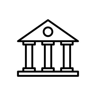 Banka simgesi vektörü. Banka vektör simgesi, müze, üniversite