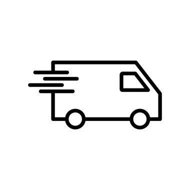 Hızlı nakliye kamyonu ikon vektörü. Teslimat kamyonu ikonu. hızlı dağıtım simgesi