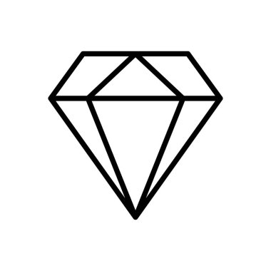Elmas ikon vektörü. Elmas mücevher vektör simgesi.