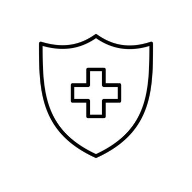 Sağlık sigortası ikonu vektörü. Sigorta sağlık belgesi simgesi