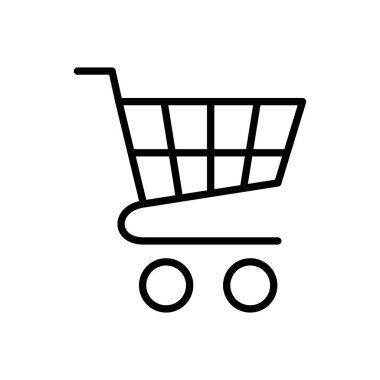 Alışveriş ikonu vektörü. Alışveriş arabası ikonu. Trolley simge vektörü