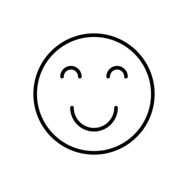 Gülümse ikon vektörü. Gülümseme simgesi. Geri bildirim 