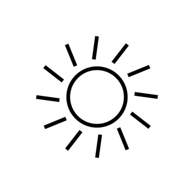 Güneş ikonu vektörü. Parlaklık Simgesi vektörü
