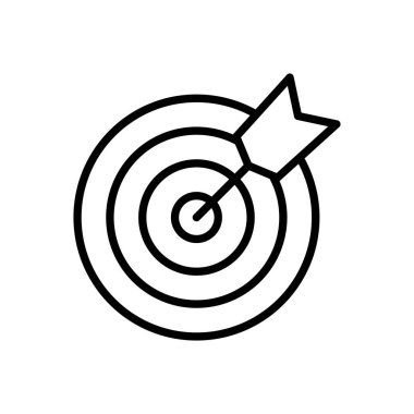 Hedef ikon vektörü. hedef simge vektörü. hedef pazarlama simgesi vektörü