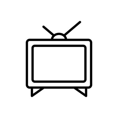 Televizyon ikonu vektörü. televizyon simgesi vektörü