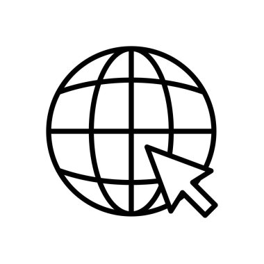 Web simgesi vektörü. Web simgesine git. Web tıklama simgesi