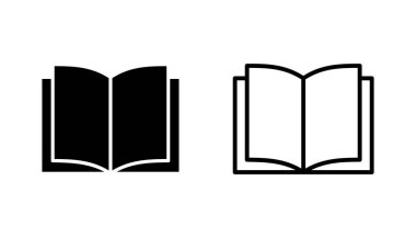 Kitap simgesi ayarlandı. Kitap simgesi vektörünü aç. Kitap simgesi