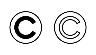Telif hakkı simgesi seti. telif hakkı sembolleri