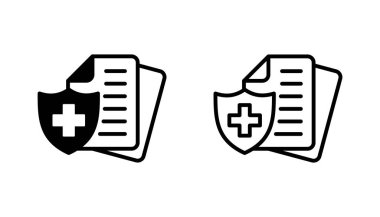 Tıbbi sigorta ikonu seti. sağlık sigortası simgesi