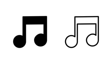 Müzik ikonu seti. Müzik simgesi vektörünü not et. ton simgesi