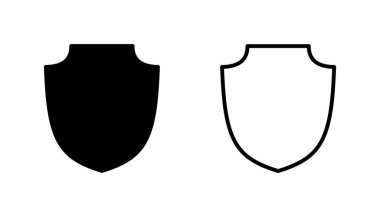 Kalkan simgesi ayarlandı. Koruma ikonu vektörü. Güvenlik vektör simgesi