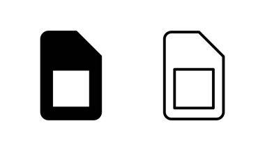 Sim kart simgesi seti. çift sim kart simgesi vektörü