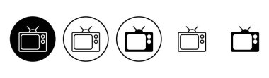 Televizyon ikonu ayarlandı. televizyon simgesi vektörü